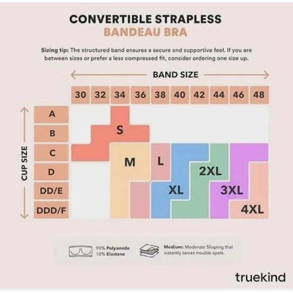 Truekind® Convertible Strapless Bandeau Bra XL - Picture 7 of 7